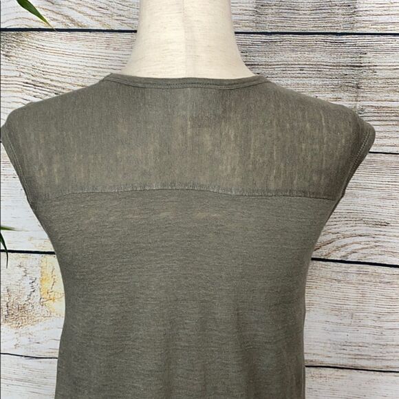 Cynthia Rowley 100% Linen Sleeveless V-neck Top - Picture 4 of 6